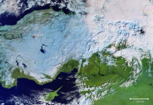 Satellite picture showing a cold snap in Turkiye in 2019