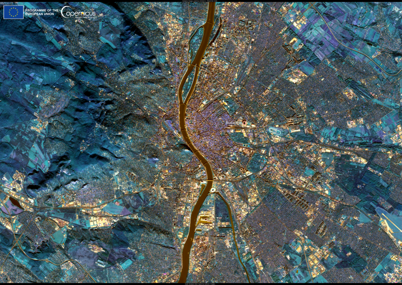 satellite picture of the city of budapest